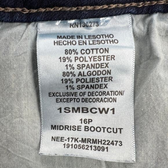 Lee Riders Midrise BootCut Dark Wash Jeans Stretch Denim Size 16P - Picture 5 of 13